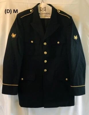 US Army Military Black Dress Blazer Jacket Uniform Men's+Women W/Patches (D) - Image 1 of 4