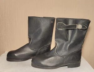 Soviet Russian Uniform Leather Boots Sapogi Tarpaulin  Kirzy  size 42 NEW. - Picture 1 of 11