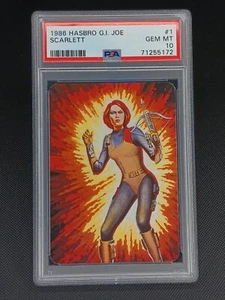 1986 Hasbro G.I. GI JOE #1 SCARLETT Iconic Card - PSA 10 GEM MINT Low Pop - Picture 1 of 2