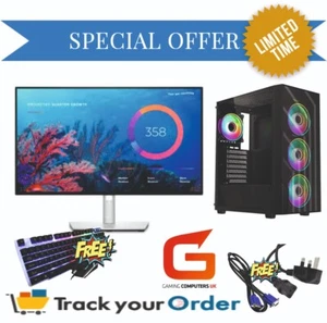 Core i5 6th Gen Gaming PC NVIDIA 8GB RXT3050 16GB DDR4 240GB SSD 1TB 22" MONITOR - Picture 1 of 2
