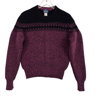 Vintage 80s Woolrich Highland Fair Isle Nordic Wool Sweater Mens Black Size M - Image 1 of 4