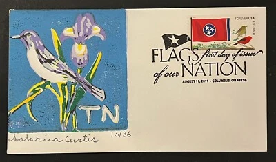 Travelstamps: Sabrina Curtis FDC w/ #4322 Forever Tennessee Flags of our Nation - Image 1 of 2