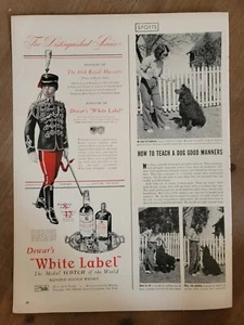 Vintage 1940 Dewar's White Label Scotch Royal Hussars Print Ad Advertisement - Picture 1 of 1