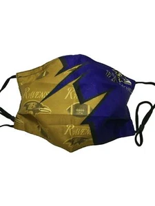 Baltimore Ravens Face Mask Gold And Purple Adjustable Filter Pouch 2 Filters - Picture 1 of 2
