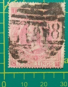 GB stamp 1867, Sc A24 #57 5sh rose, P1, Wmk. 26, used - Picture 1 of 6