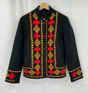Tabask Crossfire Spirit Of The Red Horse Alpaca Handcrafted Peru Jacket Sz L NWT - Picture 1 of 12