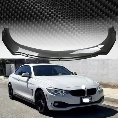 Carbon Fiber Front Bumper Lip Spoiler+Splitter Kit For 2014-2016 BMW 428i Foto 1 de 4