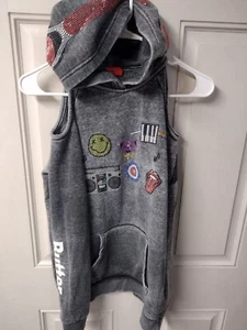 Butter Super Soft Sweater Hoodie Girls Sz XL Bling Rock Distressed Cold Shoulder - Picture 1 of 9