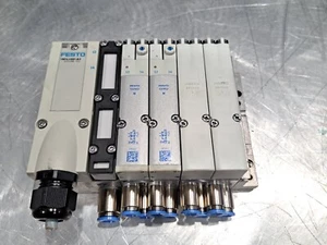 FESTO VALVE BLOCK W (1) VMPA-KMS1-8-5 CONTROL AND (2) 537952 VALVES EXC COND - Picture 1 of 5