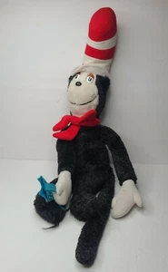 VTG Coleco 83" Dr. Seuss Cat In The Hat 26" W/ Umbrella Plush Doll GUC black  - Picture 1 of 11