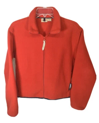Chaqueta polar Woolrich Polartec para mujer S roja cremallera completa ropa de exterior Foto 1 de 4