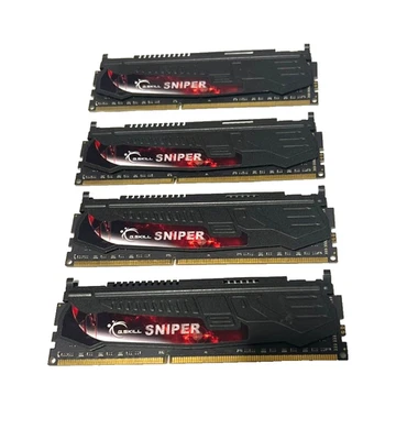 G. SKILL 32 GB 2400 MHz PC3-19200 DDR3 SDRAM Memory (F3-2400C10Q-32GSR) X4. - Image 1 of 4