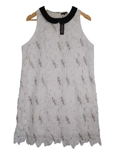 NEW River Island SUGAR Dress Size 16 White Embellished Floral Lace Tagged £85 - Picture 1 of 10