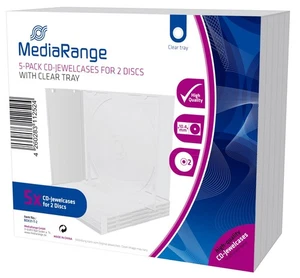 MediaRange BOX31-T-2 pusta obudowa CD (na 2 płyty, 10,4 mm, 5-pak) przezroczysta - Zdjęcie 1 z 2