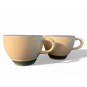 Coffee Cups Pfaltzgraff Ocean Breeze Stoneware Set Lot of 2 Restaurant Ware VNTG - Picture 1 of 5