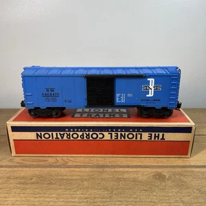 Lionel Postwar 6464-475 Boston Main Med Blue Box Car W/ Orig Box Excellent Cond - Picture 1 of 15
