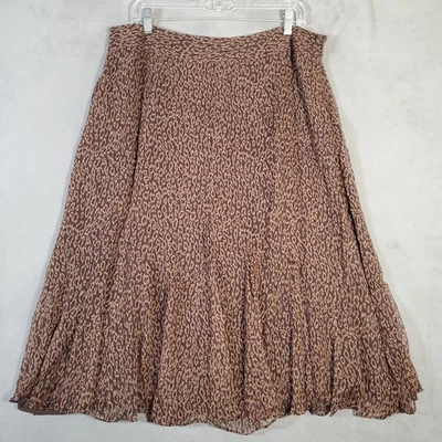 Falda Charter Club Mujer 16 Leopardo Estampado Animal 100% Seda Fluida Midi Boho Foto 1 de 4