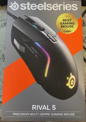 SteelSeries Rival 5 Optical Gaming Mouse - Matte Black - Image 1 of 3