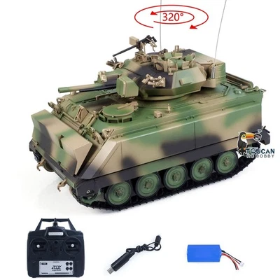 RTR 1/16 Tank IR Battle Barrel Recoil Smoke 320° Rotating Turret Metal Gearbox - Image 1 of 4