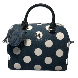 Loungefly Minnie Mouse blau Denim Handtasche mit weißen Tupfen ohne Umhängegurt - Bild 1 von 10