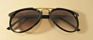 Vintage Retro Plastic Frame with Metal Sunglasses Gradient Lenses Brow Bar - Picture 1 of 12