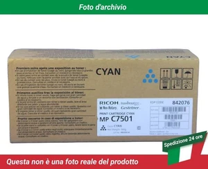 842076 Ricoh Aficio MP C6501SP Cartuccia del Toner Ciano - Zdjęcie 1 z 4
