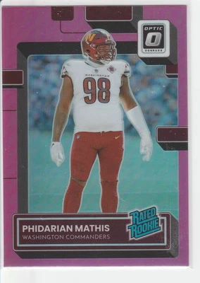 Phidarian Mathis 2022 Optic Rated Rookie #268 Pink Prizm Commanders RC - Image 1 of 2