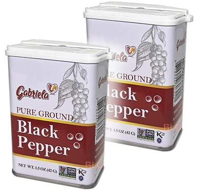 Gabriela Pure Molido PIMIENTA NEGRA Condimentos Especias 1.5oz. Pimienta Negra Pack de 2 Foto 1 de 4