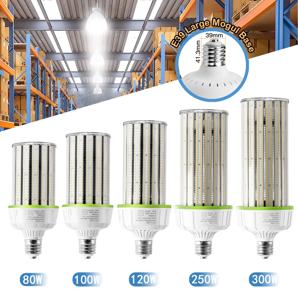 LED Corn Light Bulb 80W 100W 120W 160W 200W 250W 300W E39  High Bay Lamp Fixture - Image 1 of 4