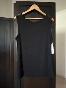 Montagne Maric Sleeveless Black Crochet Back Knit Top Size XL (A2) - Picture 1 of 6