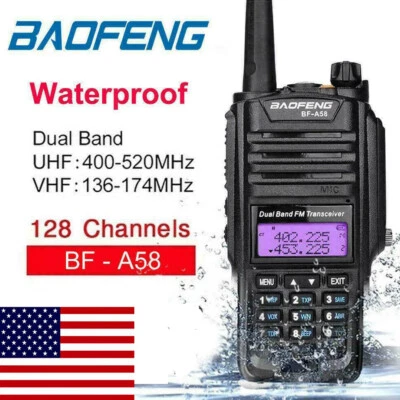 US Baofeng BF-A58 IP67 Waterproof Two Way Radio VHF/UHF Dual Band Walkie Talkie - Image 1 of 4