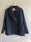 Old Navy Womens Jacket Coat Size Xxl Navy Blue Double Breasted Wool Blend 29" L