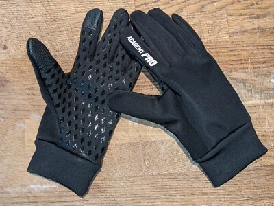 Academy Pro Sports Black Grip Gloves AGE 9-10 Thermal Football Running