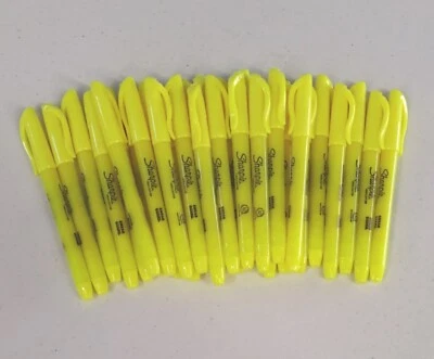 30ct Bulk Sharpie Marker Lot: Narrow Chisel Fluorescent YELLOW Highlighter 27025
