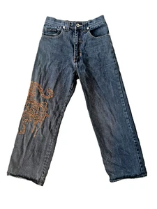 Vtg FUBU the collection jeans dark wash with embroidery sz 12/24x 25 (138) - Picture 1 of 7