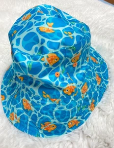 UV SKINZ Boys Kids Size 6 UPF50+ Sunwear Bucket Hat Reversible Fish/Water, 2309 - Picture 1 of 11