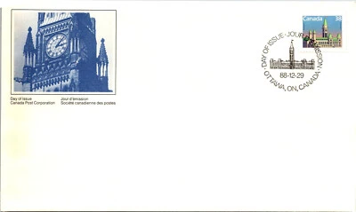 FDC Canada - Peace Tower Parliament Buildings 1988 - A00093 - Image 1 of 2