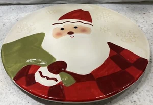 Vintage HALLMARK 2002 Christmas Santa Cookie Plate Ceramic 10.5" Round HMK. LIC - Picture 1 of 6