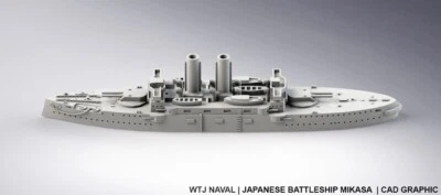 WTJ NAVAL Mikasa Japanese Pre Dreadnought Battleship 1:1250/1:1800/1:2400 scales