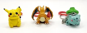 Vintage Pikachu, Bulbasaur & Charizard Pokemon Keychain Figures BFI (1999 & 2000 - Picture 1 of 10