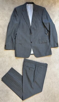 HUGO BOSS Burton Grey Wool Mens Suit UK Chest 42 - Image 1 of 4