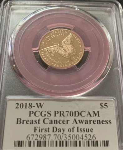 2018-W PCGS PR70DCAM Breast Cancer Awareness First Day of Issue Cover