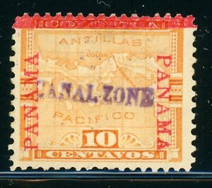 PANAMA CANAL ZONE MH Selections: Scott #3 10c Yellow 1904 CV$400+