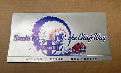 Vintage 1960s Santa Fe RR Chief Train Ticket Envelope New Old Stock - Image 1 of 3