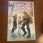 TMNT X STRANGER THINGS  1 NM 1:50 VARIANT IDW Signed By Kevin Eastman W COA
