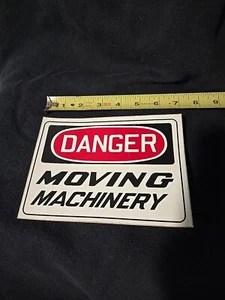 Adesivo logo macchinario movimento PERICOLO vintage 7 x 5 pollici - Foto 1 di 4