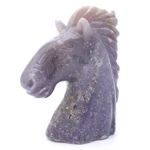 Grape Agate Horse 383g Crystal 106mm Gemstone Natural Hand Carved, Healing - Imagen 1 de 5
