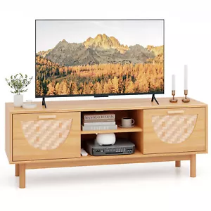 TV Console Media Cabinet Modern Entertainment Center TV Stand for 55-Inch TVs - Picture 1 of 8