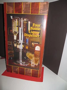 Four Bottle Liquor Dispenser By Godinger 21”  Barware / Man Cave - Picture 1 of 7
