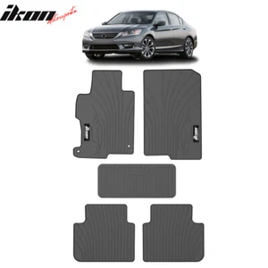 Fits 13-17 Honda Accord 4DR Latex Floor Mats Liner All Weather Carpets Gray 5PC - Picture 1 of 12